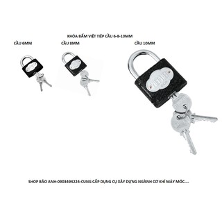 Khóa treo gang bấm Việt Tiệp cầu 6.8.10mm