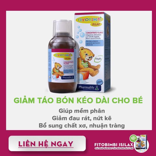 Fitobimbi Isilax Giảm táo bón kéo dài cho bé Giúp mềm phân bổ sung chất xơ nhuận tràng