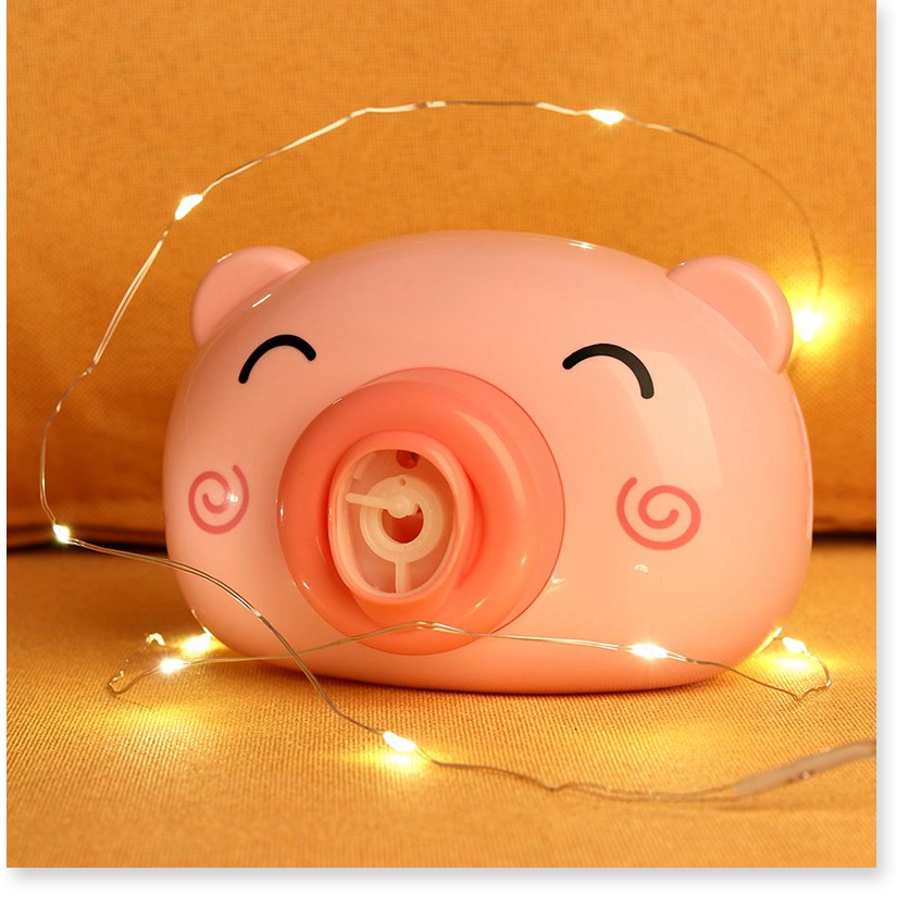 Máy ảnh thổi bong bóng Đồ chơi tự động có nhạc hình chú heo hồng đáng yêu cho bé