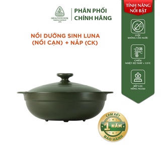 Nồi dưỡng sinh Minh Long  Luna 0.55L + nắp Healthycook Xanh rêu - Gốm sứ cao cấp Minh Long I