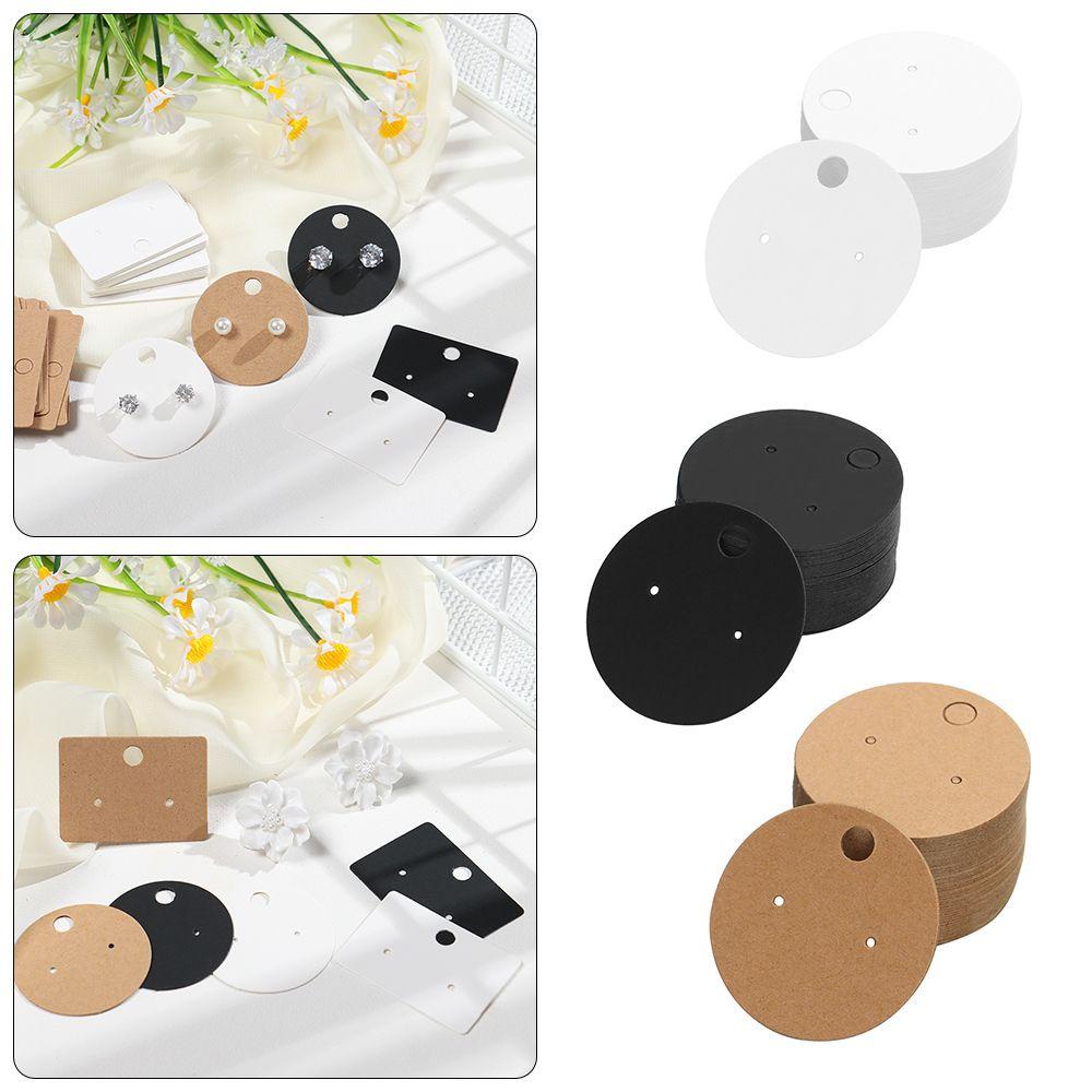 BSUNS Bộ 100 Thẻ Giấy Vuông 4.5cm Trưng Bày Bông Tai Màu Đen