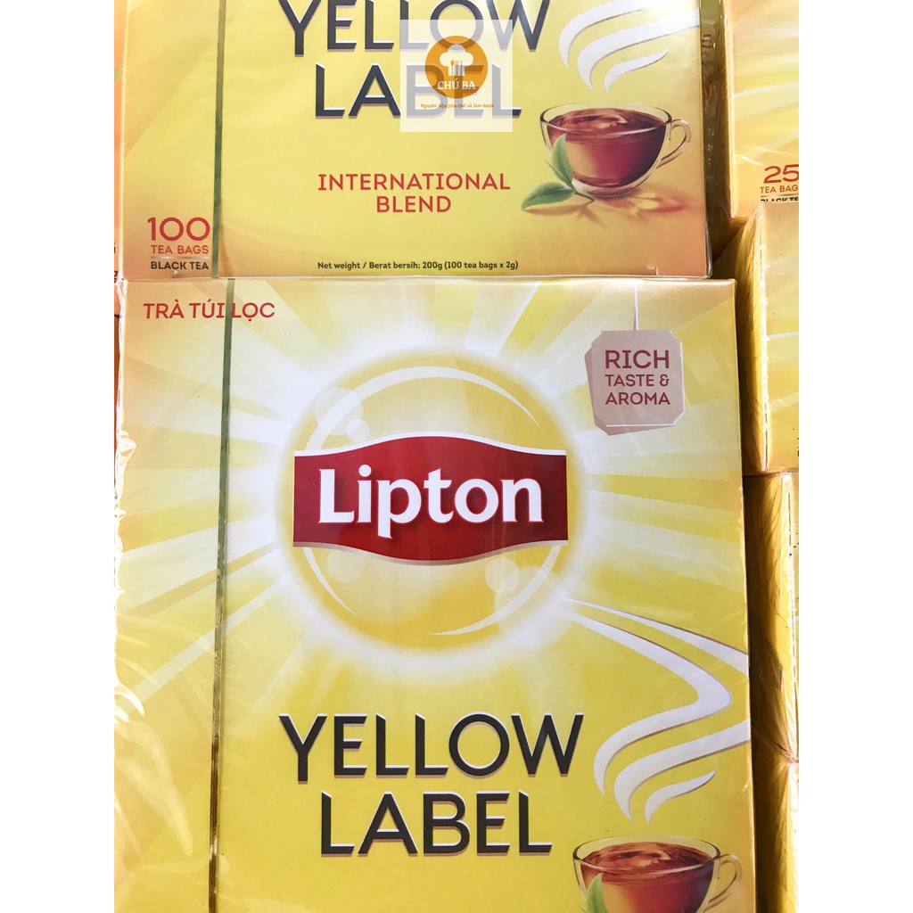 Trà Lipton Nhãn Vàng Yellow Label Bản Quốc Tế Hộp 25 Gói và Hộp 100 Gói