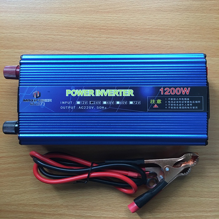 Bộ đổi nguồn INVERTER 1200W, kích điện ac quy 24v Lên 220v