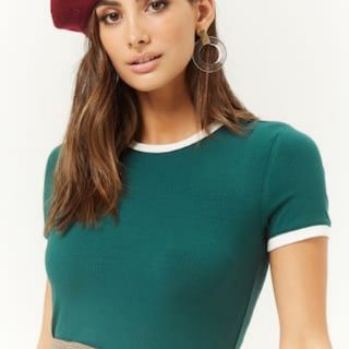 Áo thun nữ F21 Ribbed Ringer Tee