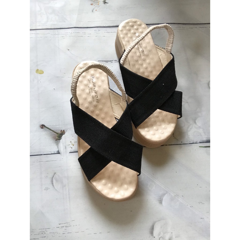 Sandal xuồng quai chéo nữ style Hàn Quốc siêu đẹp đi biển,dã ngoại phù hợp thời trang