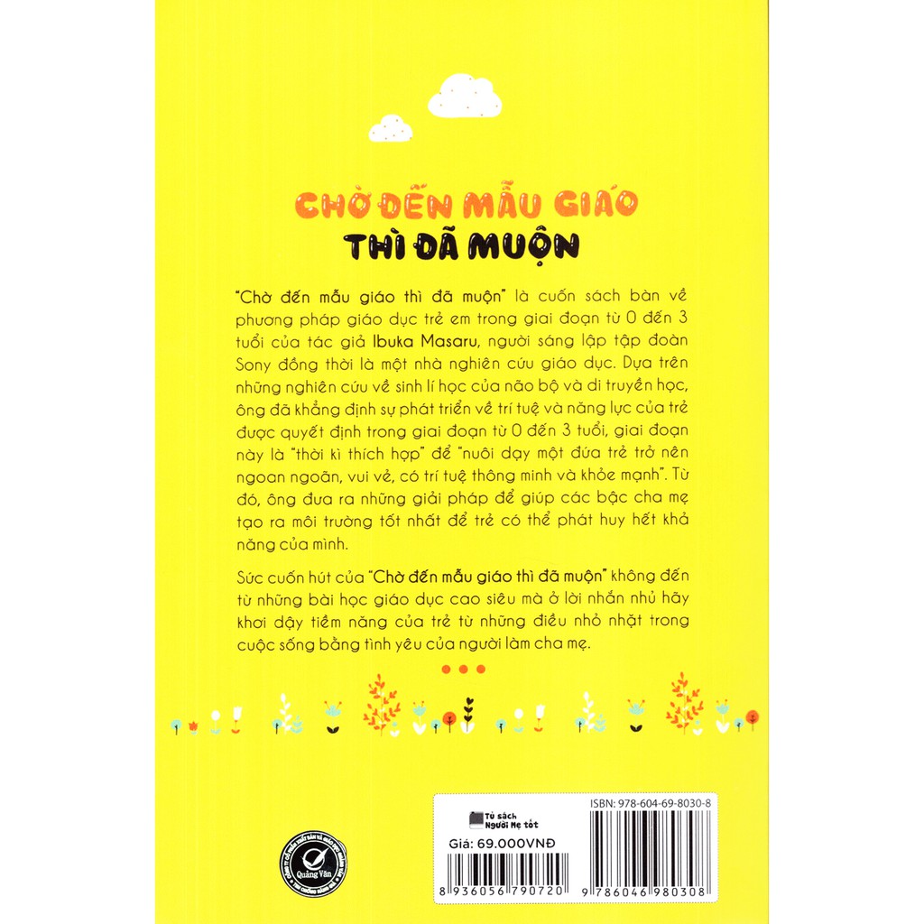 [Mã BMBAU50 giảm 7% tối đa 50K đơn 99K] Sách - Chờ Đến Mẫu Giáo Thì Đã Muộn