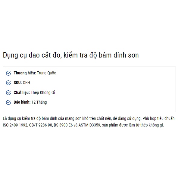 Dao cắt kiểm tra độ bám dính màng sơn Nhập khẩu Chính Hãng