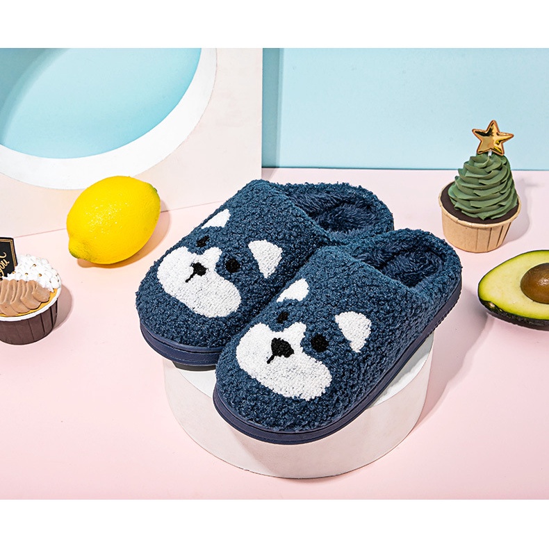 DÉP bông đi trong nhà họa tiết hình GẤU siêu ngộ nghĩnh cho béGIADUNGTONGKHO1Dép bông đế cao su cho bé