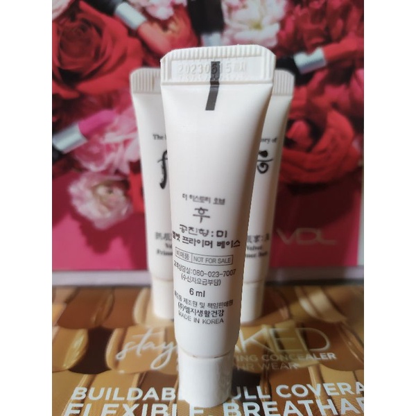 Tuýp kem lót Kiềm Dầu Tạo Lớp Nền Căng Hồng Whoo Sample 6ml Primer Base