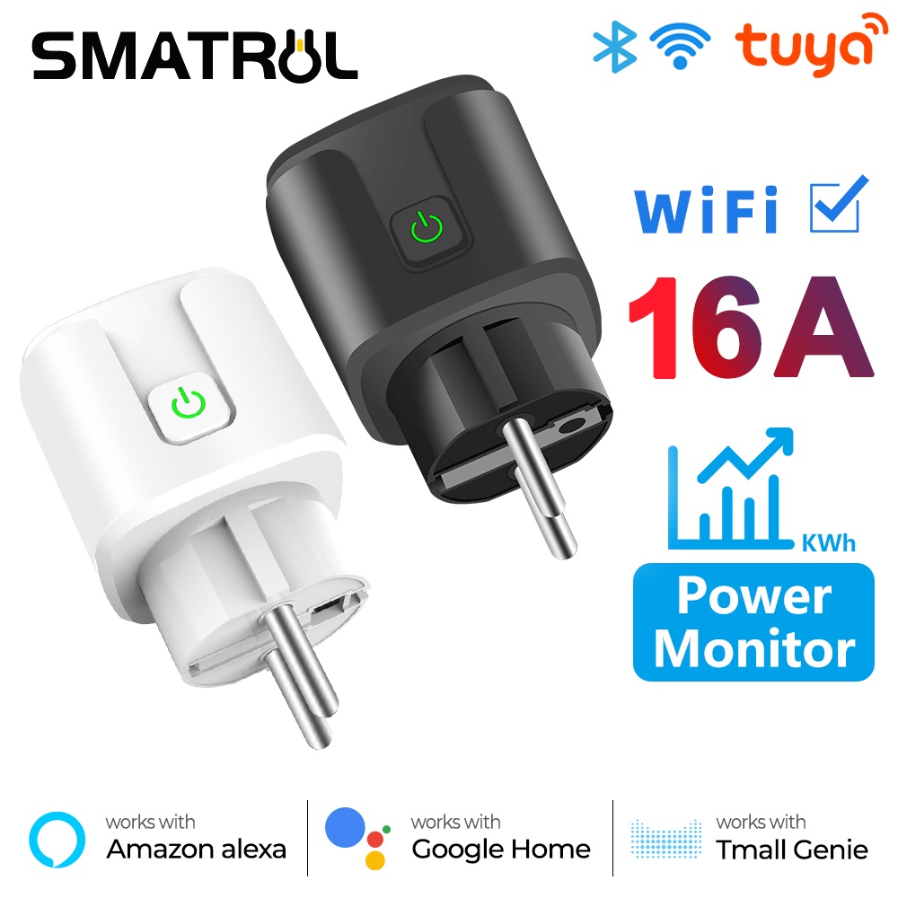 Ổ Cắm WIFI SMATRUL Thông Minh Hỗ Trợ Ứng Dụng Tuya/Google Alexa16A Điều Khiển Từ Xa