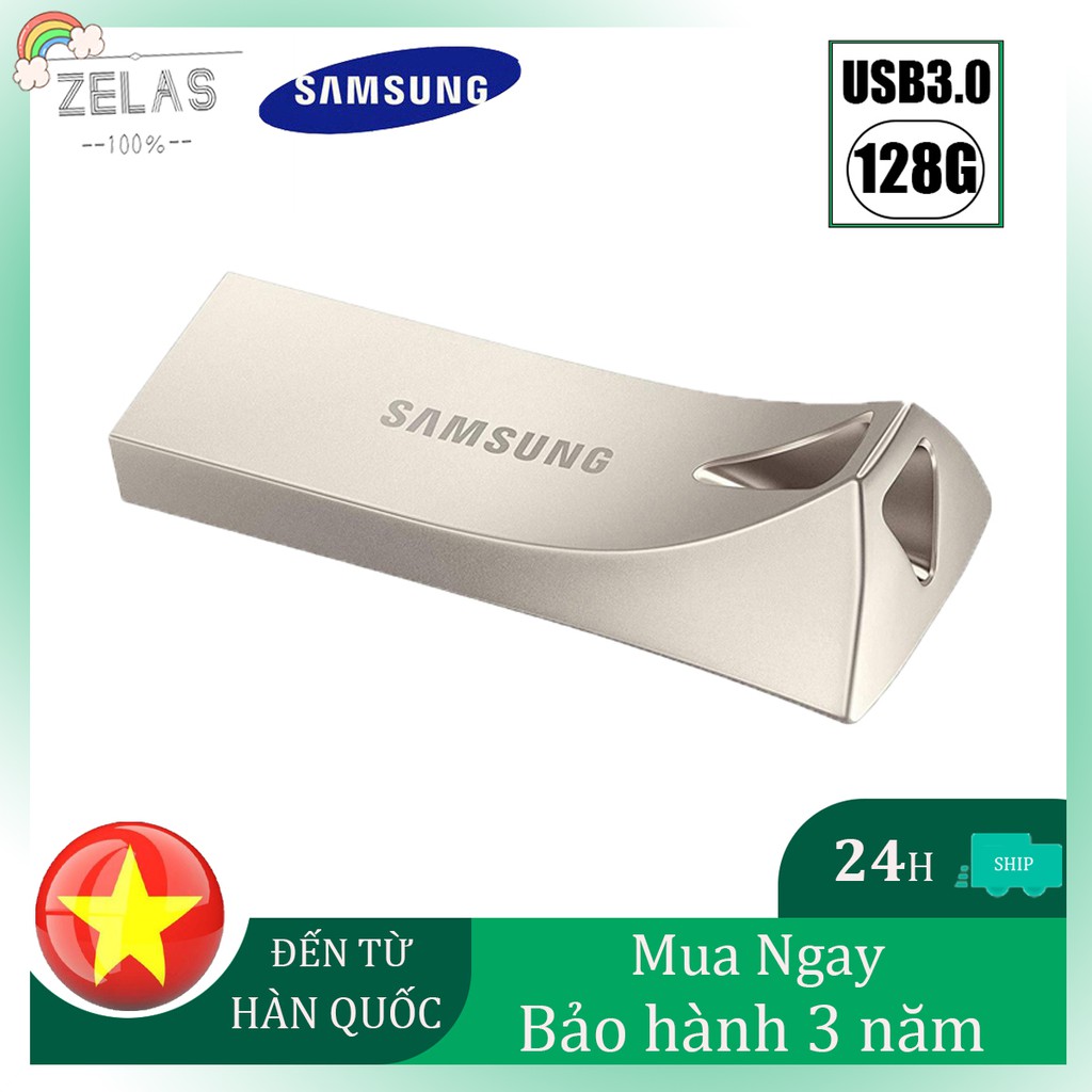 USB 3.1/3.0 Sansung Flash Drive Ultra Bar Plus 128GB 300Mb/s - Bạc