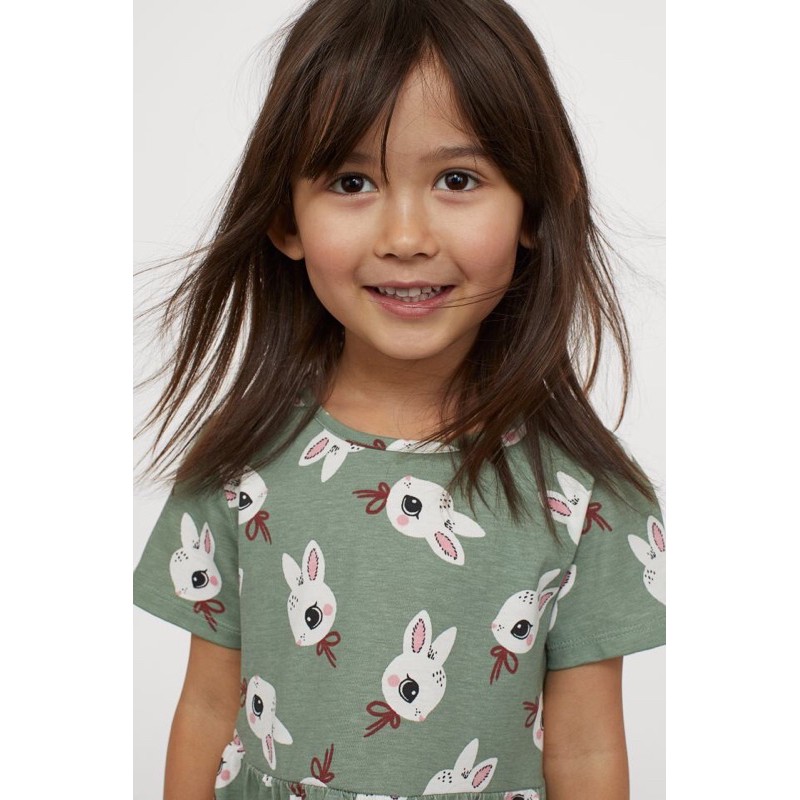 Váy bé gái hoạ tiết thỏ xinh xắn săn sale Uk sz 8-10y