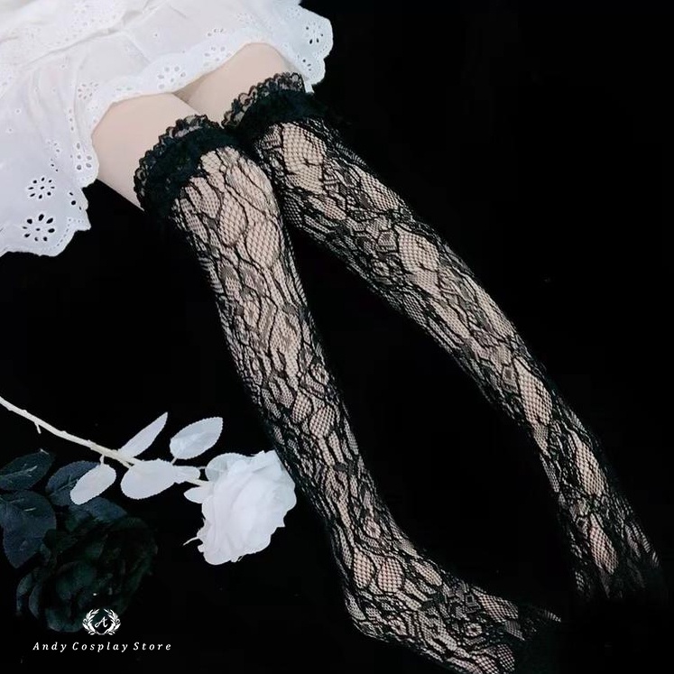 [CÓ SẴN] Tất đùi ren viền ren lolita