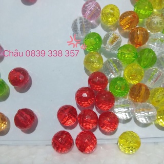 Hạt cườm, hạt pha lê nhựa tròn 8 li