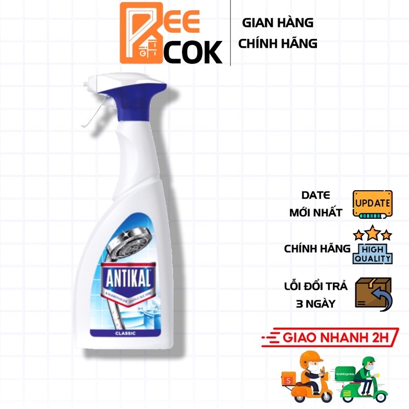 Chai xịt vệ sinh và chống ăn mòn inox Antikal tẩy cặn canxi vòi rửa, vòi sen