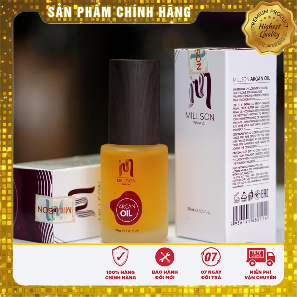 Tinh dầu dưỡng tóc mềm mượt collagen chăm sóc tóc serum phục hồi tóc hư tổn tinh chất Millson Argan Oil - Shine.skincare