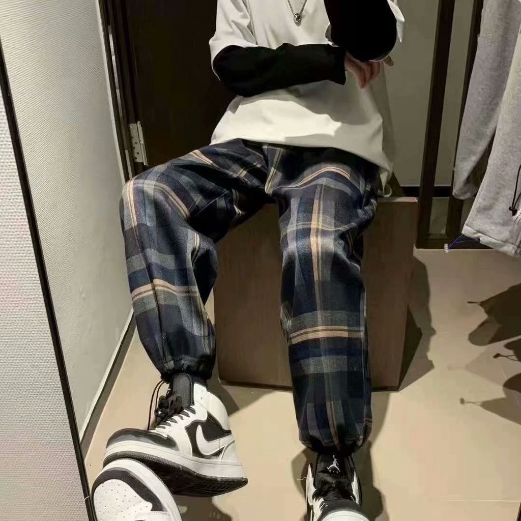 Quần Dài Ống Rộng Họa Tiết Sọc Caro Cách Hàn Quốc QuầN ỐNg RộNg Unisex QuầN Nam Cao CấP QuầN Thể Thao Đen QuầN Nam Phong CáCh