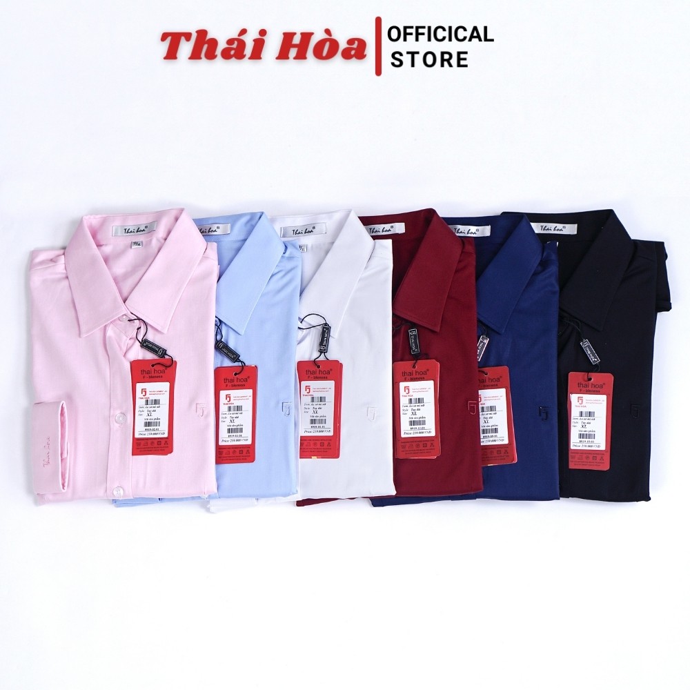 Áo sơ mi nữ Thái Hòa công sở dài tay, sơ mi nữ màu trắng chất vải sợi tre cao cấp 8919-01 | BigBuy360 - bigbuy360.vn