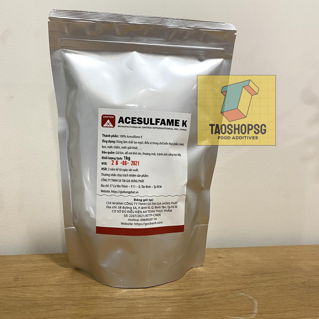 1KG Đừơng siêu ngọt tổng hợp - Chất tạo ngọt Acesulfame K-chất tạo ngọt tổng hợp 950 gói 1kg an toàn thực phẩm