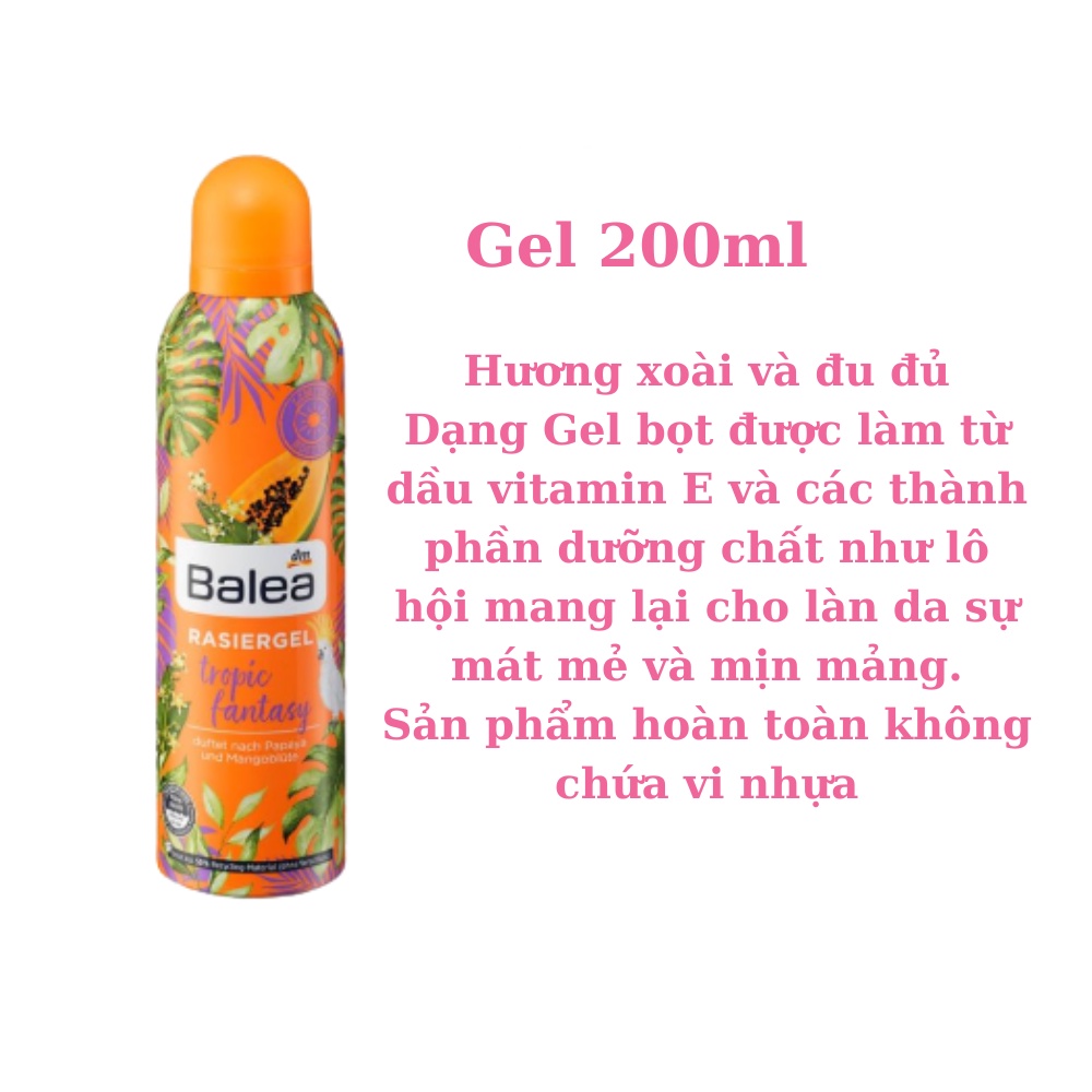 Bọt cạo cao lông Balea 150ml, Gel cạo lông Balea 200ml, Hàng Đức - Shop Lavenic