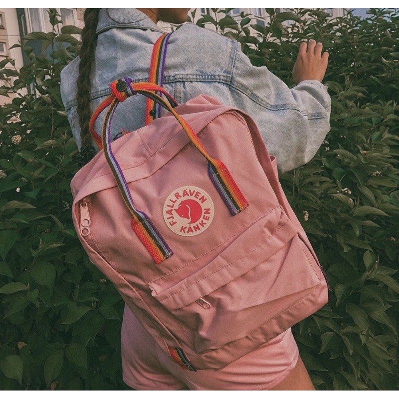 Balo Kanken Classic Hồng Quai Cầu Vồng