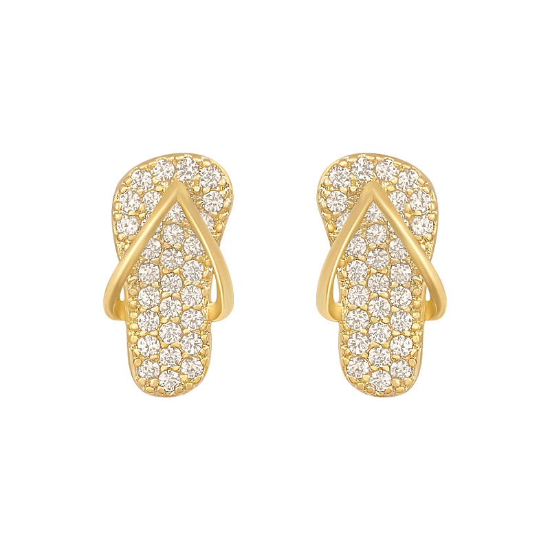 Bông Tai Mạ Bạc 925 Đính Đá Zircon Xinh Xắn Thời Trang