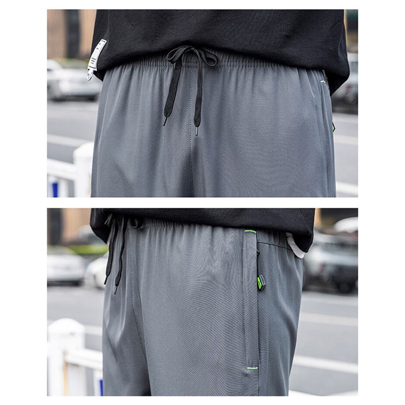 Quần Short Thể Thao Ống Rộng Màu Sắc Trơn Nhanh Khô Có Túi Khóa Kéo Thời Trang Mùa Hè Dành Cho Nam