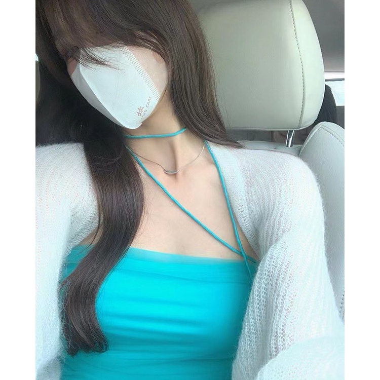 Áo khoác Cardigan dệt kim mỏng màu trắng tay dài, Áo khoác Cardigan tay dài thời trang cho nữ - OKM01