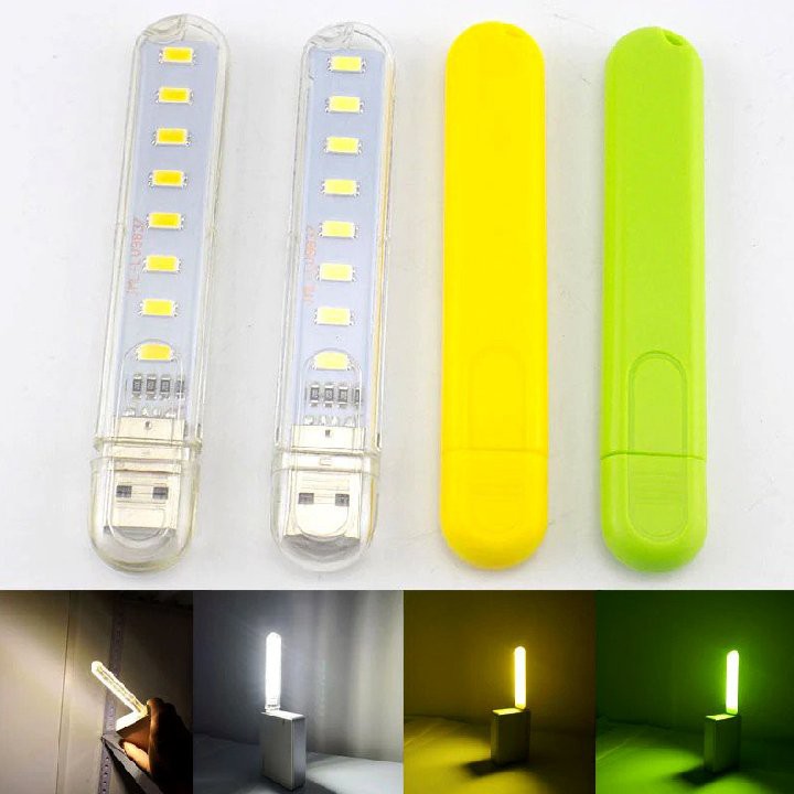 Đèn USB 8 LED ánh sáng trắng-vàng