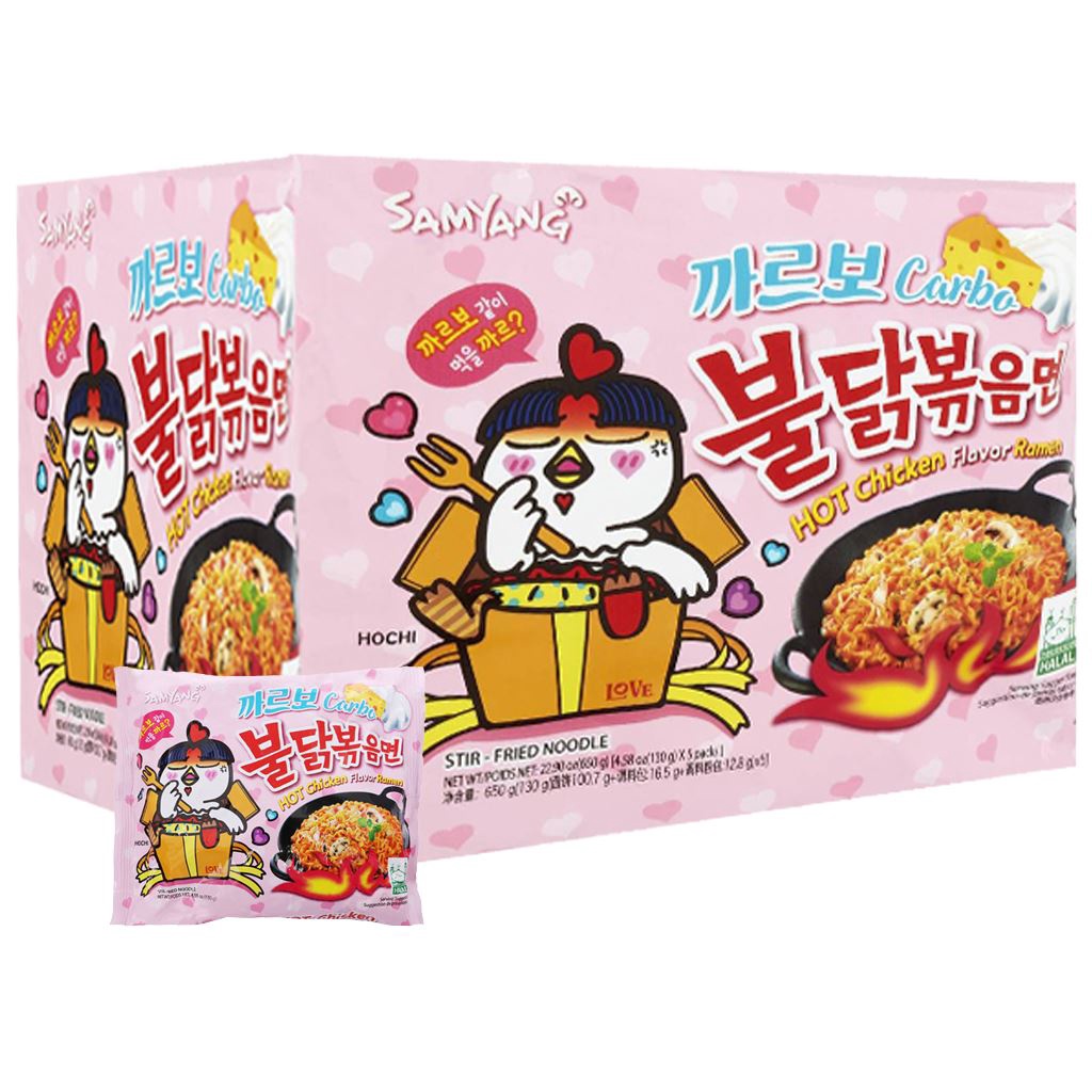 Mì khô gà CAY Samyang vị Carbonara 130g