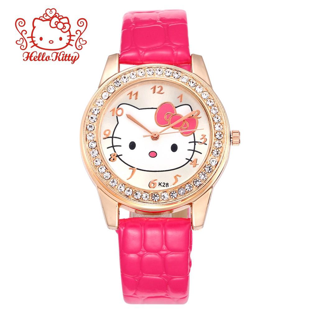 Đồng hồ nữ dây kim loại hình Hello Kitty dễ thương
