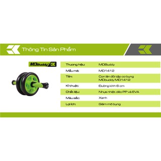 Con lăn đôi tập cơ bụng MDBuddy MD1412