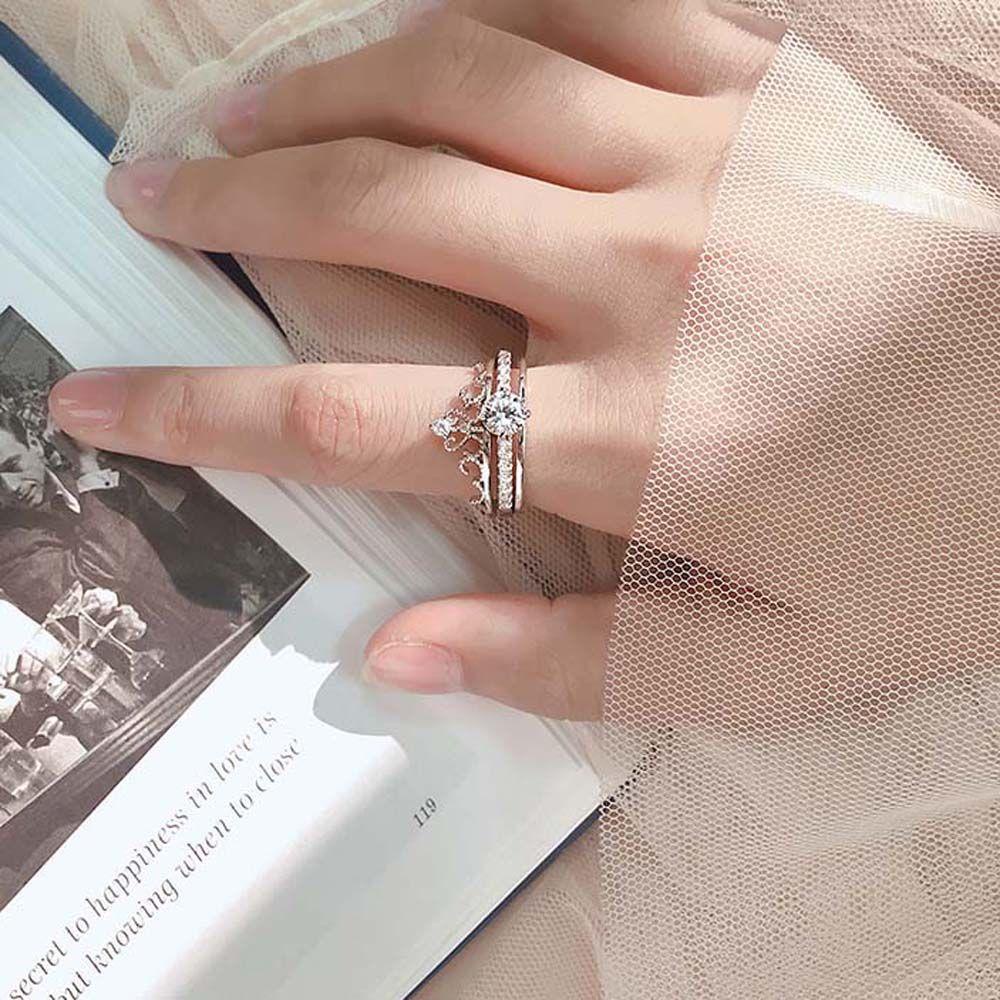Nhẫn Hở 2 Trong 1 Hình Vương Miện Thời Trang