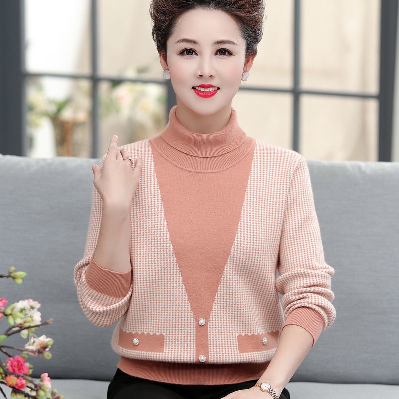 Các bà mẹ trung niên mặc áo len dệt kim kiểu nước ngoài, mùa xuân, thu và đông áo len mỏng dày mới của phụ nữ trung niên | BigBuy360 - bigbuy360.vn