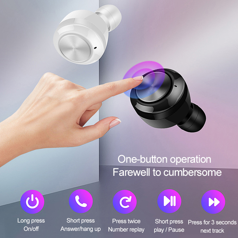 Tai Nghe Nhét Tai Mini Bluetooth Không Dây A6 Âm Thanh TWS Nổi Cho Tai Nghe Thể Thao Chơi Game