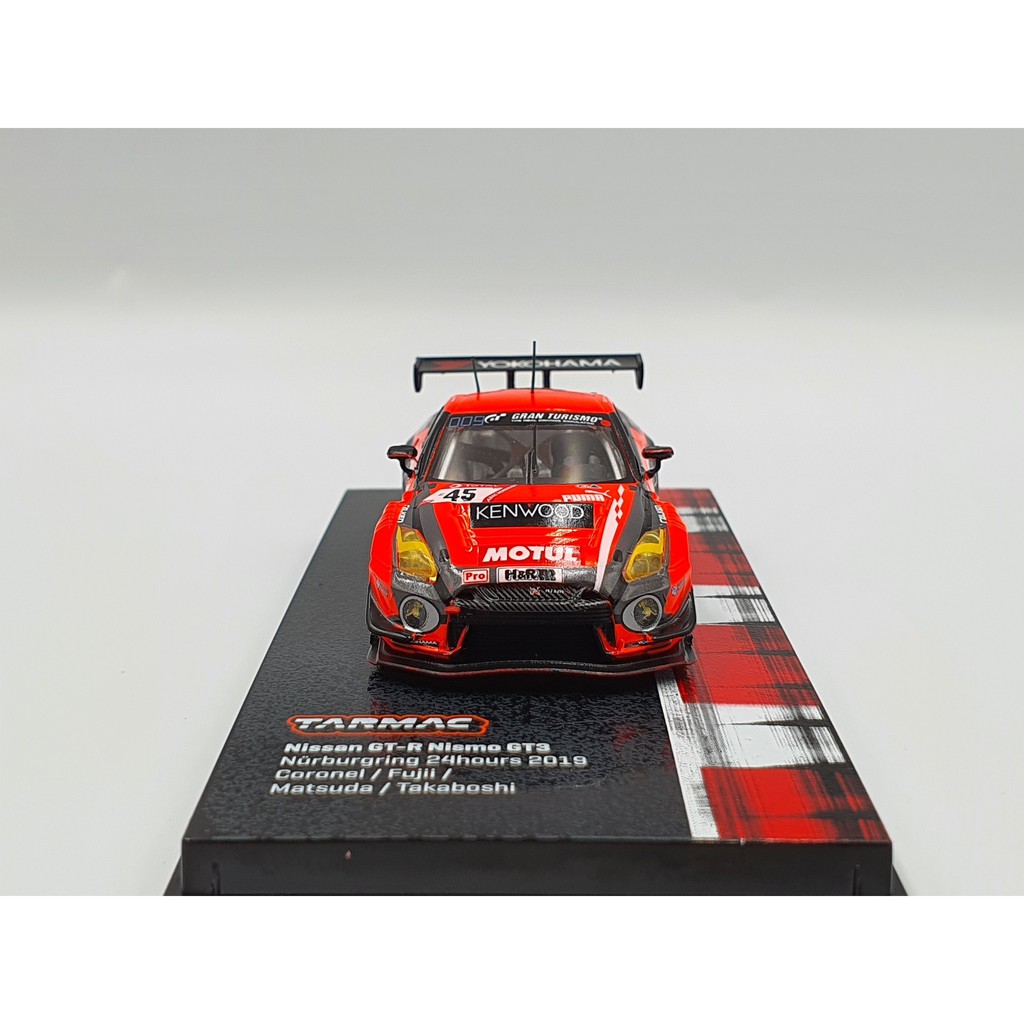 Xe Mô Hình Nissan GT-R Nismo GT3 Nurburgring 24hours 2019 1:64 Tarmac Works ( Cam Dạ Quang )