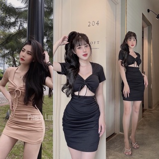 Đầm Body Dây Thắt Ngực Cao Cấp chất borip
