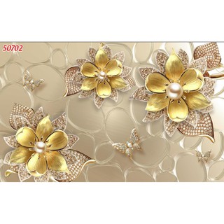 Tranh dán tường 3d, hoa 3d sang trọng ,344