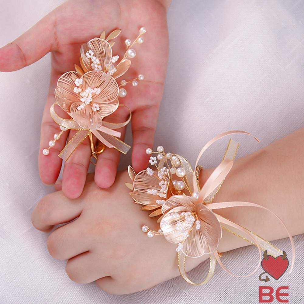 Phụ kiện cài tóc/ đeo cổ tay/ cài ngực áo YADORNOS thiết kế hoa handmade đính hạt ngọc trai nhân tạo thời trang cho nữ