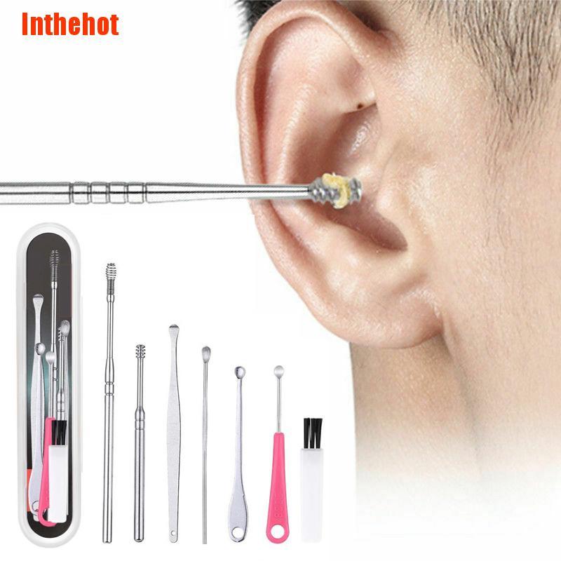 Set 7 Dụng Cụ Lấy Ráy Tai Bằng Inox Chất Lượng Cao