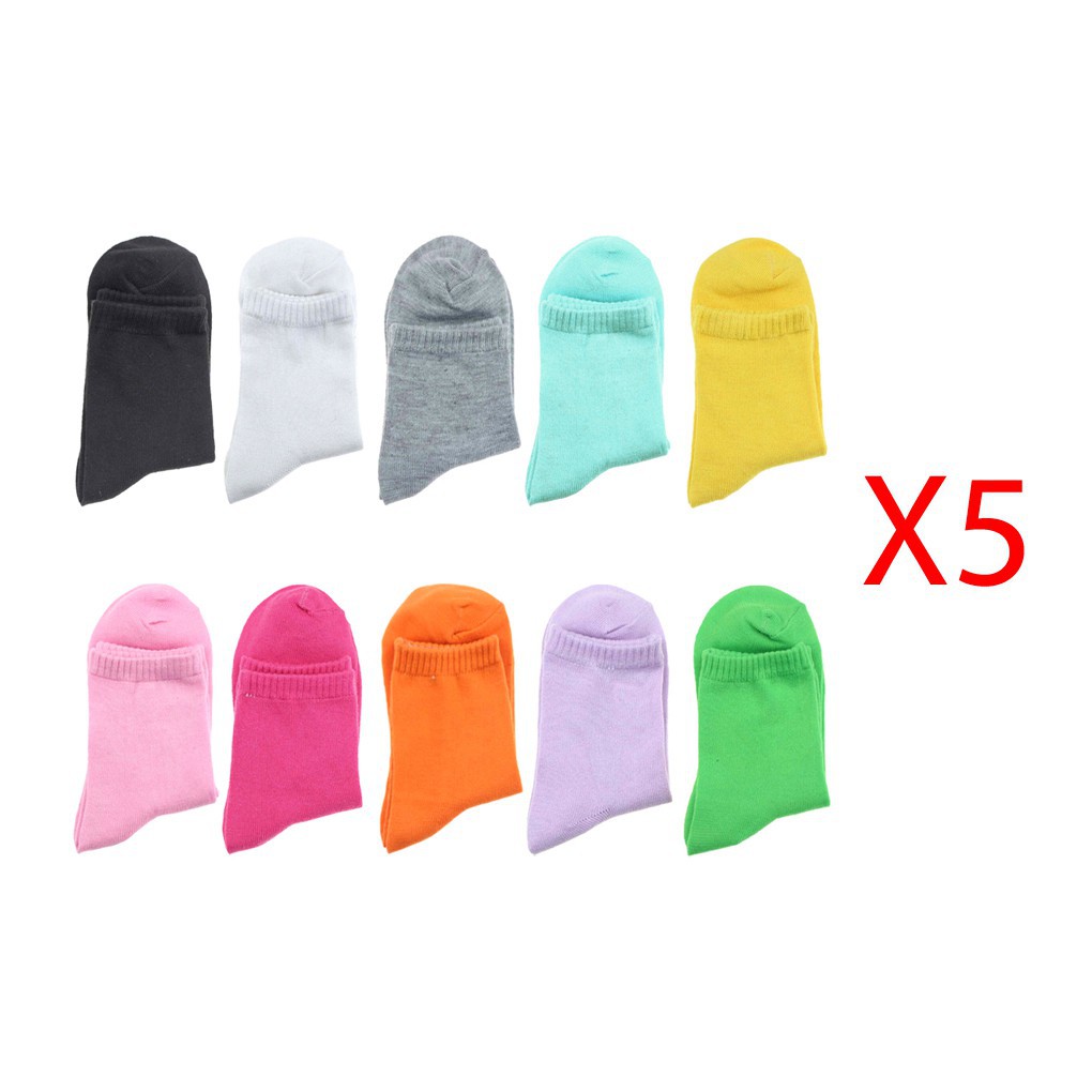 ELEN-Tất cotton cổ cao nhiều màu cho nữ