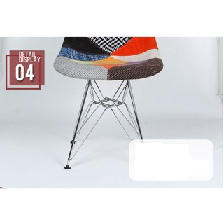 Ghế Eames thổ cẩm không tay chân mạ