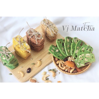 Bánh BISCOTTI Nguyên Cám 100% vị MATCHA - Bánh Ngũ Cốc Nướng Ăn Kiêng Không Đường by Finn Healthy