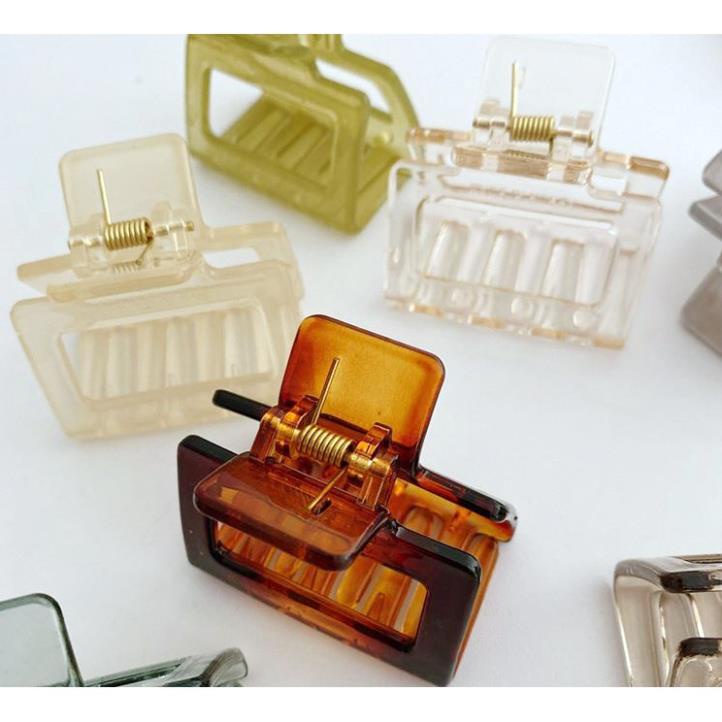 Kẹp càng cua trong suốt vuông thời trang Hàn Quốc nhiều màu sắc C62