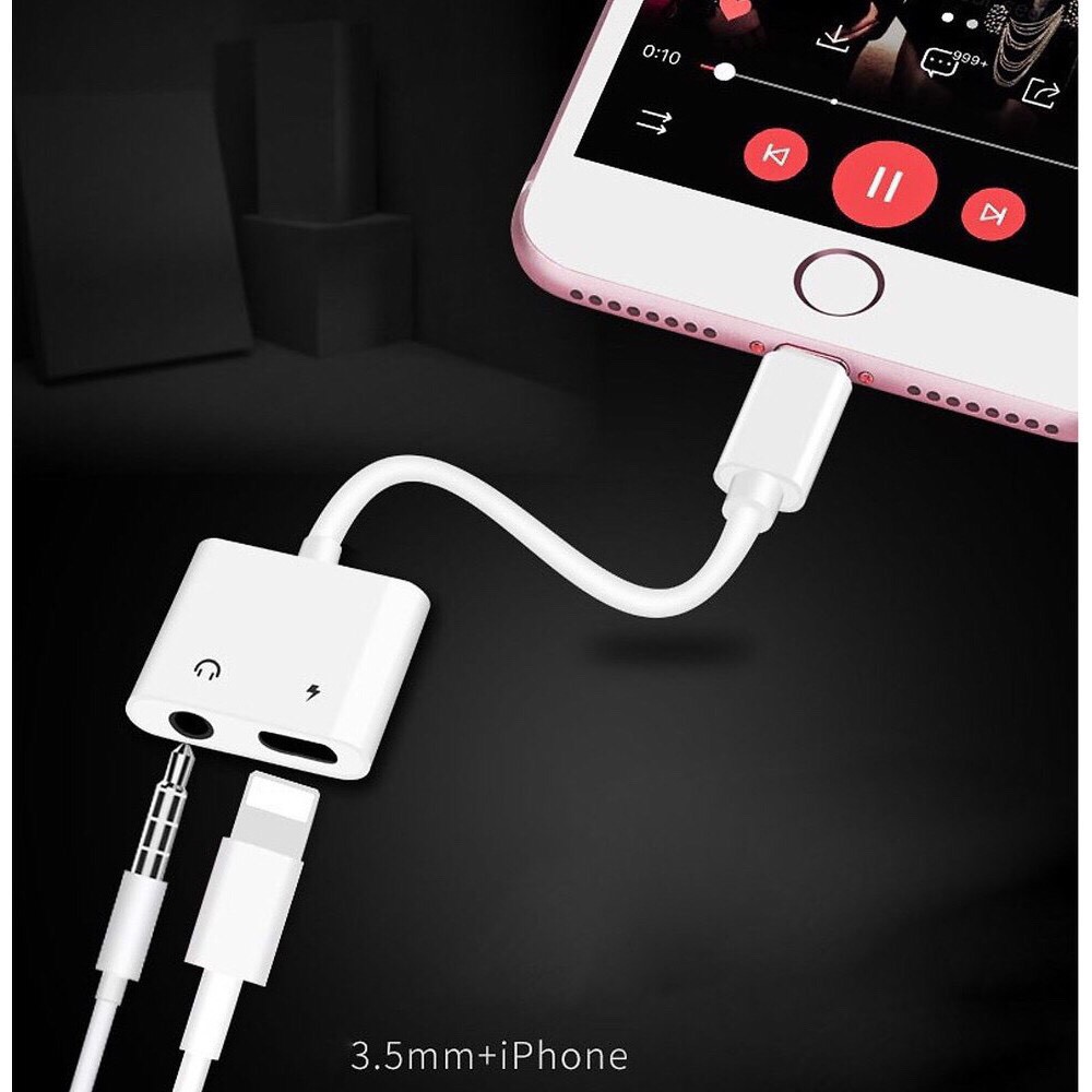 Jack chia cổng iPhone có MIC [Bảo hành 12 THÁNG] Giắc chuyển đổi lightning vừa sạc vừa nghe nhạc  cho iPhone Phụ kiện HC