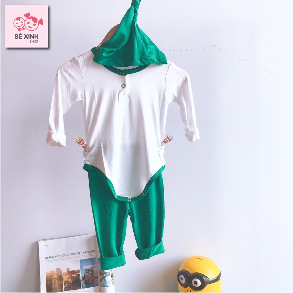 Bộ đồ dài tay body sơ sinh cho bé trai gái Minky Mom [Siêu xinh] Bodysuit áo liền quần tay dài cho trẻ sơsinh 3 chi tiết