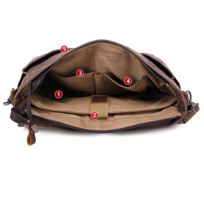 Túi đeo chéo nam da bò sáp thật BÊE GEE TDCDB6873283 để được laptop 14in