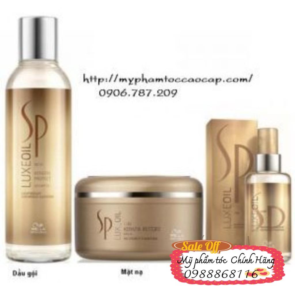 BỘ SẢN PHẨM ARGAN CHỮA TRỊ TÓC HƯ TỔN SP WELLA LUXE OIL