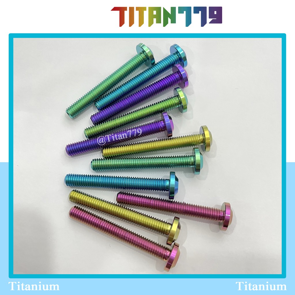 (39) Ốc Titan Gr5 8li60 8li6 dù dày, 8li60 titan sala, 8li60 vương miện bắt gác chân xe Sonic Winner, bắt tăng sên âm