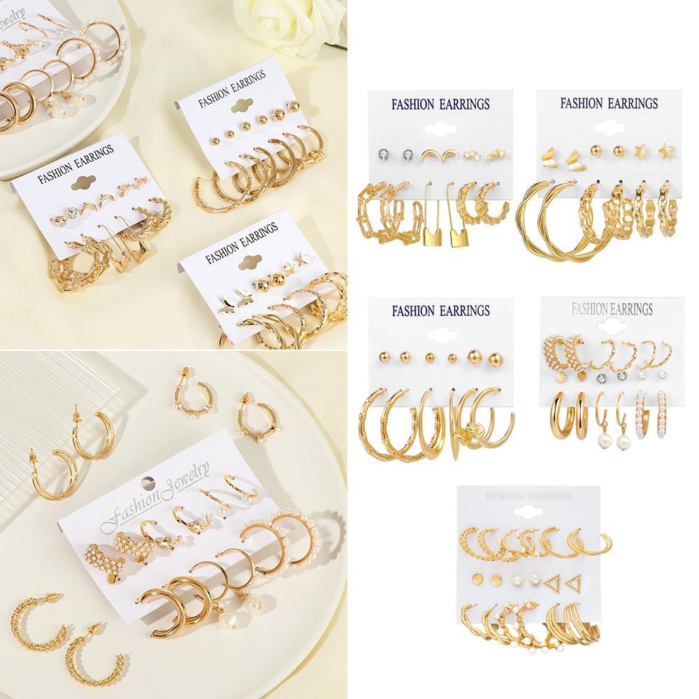 Set 6 Đôi Bông Tai Thời Trang Cho Nữ|Trang Sức Hình Học